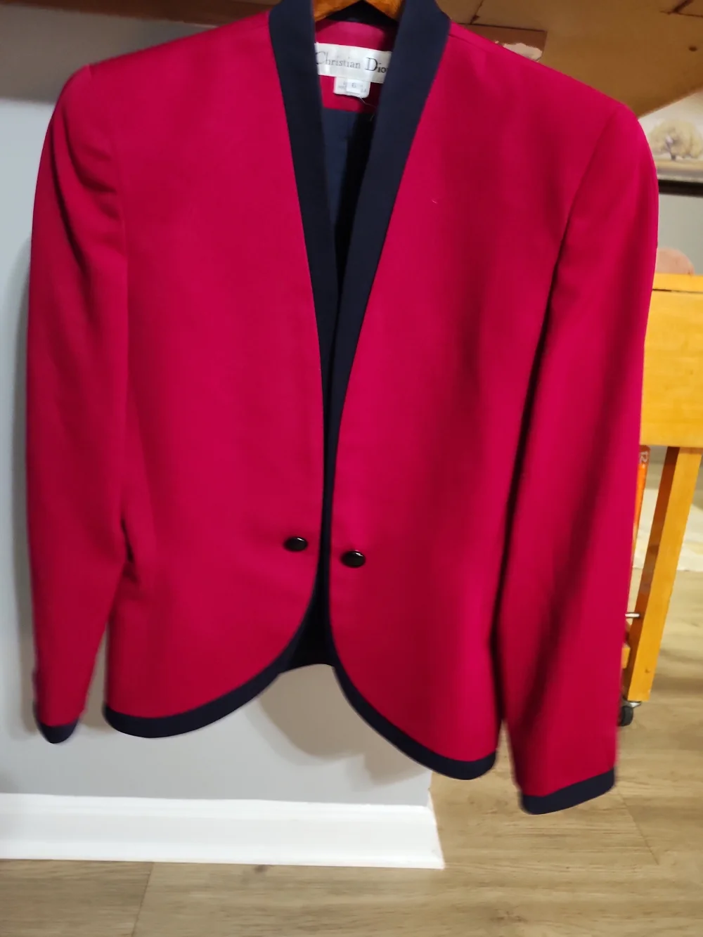Dior Hot Pink Blazer with Navy Trim - Women's Jacket